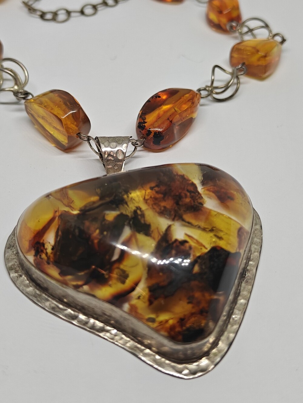 Vintage Amber Heart Necklace